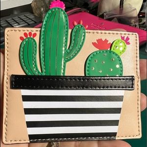 Kate Spade Scenic Route Cactus Leather Credit Card Holder